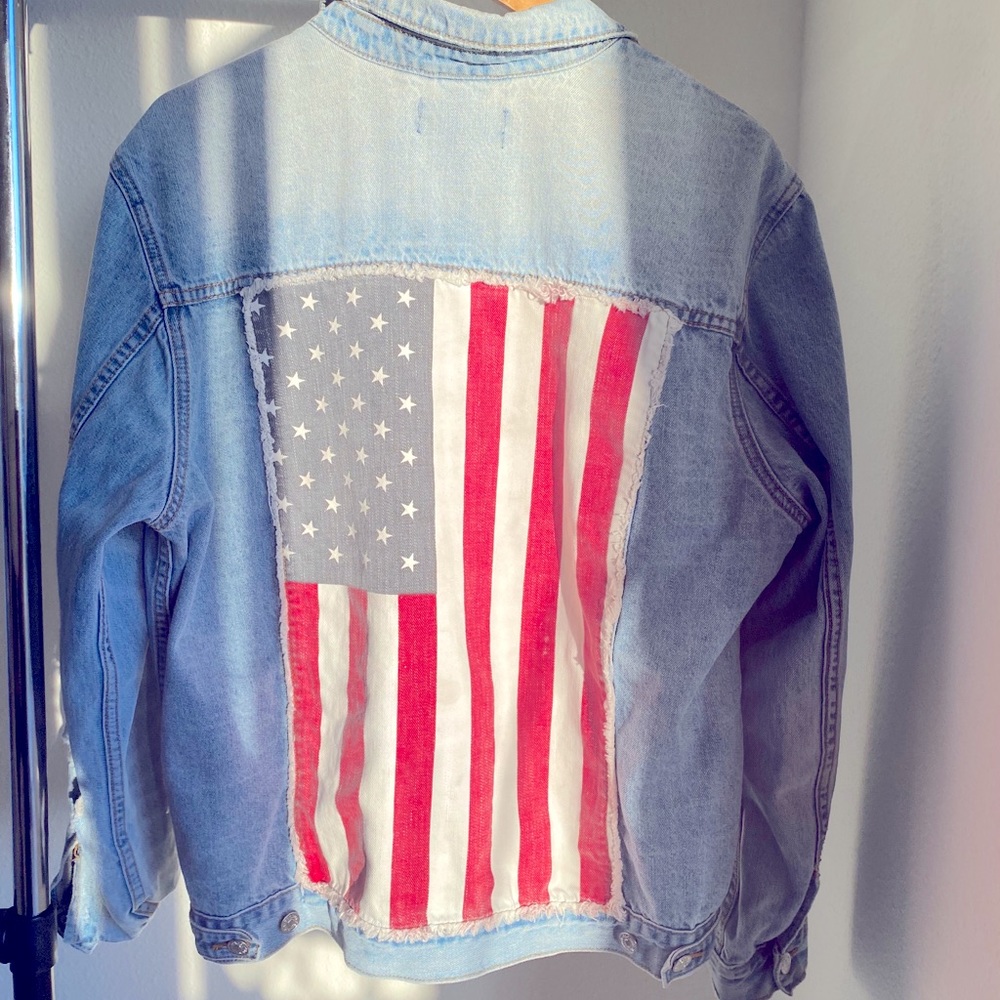 Vintage style (American flag) Jean Jacket